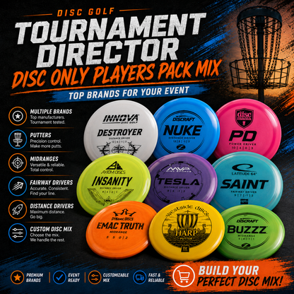Tournament Director Players Packs of Base Plastic Discs - Mixed Brands