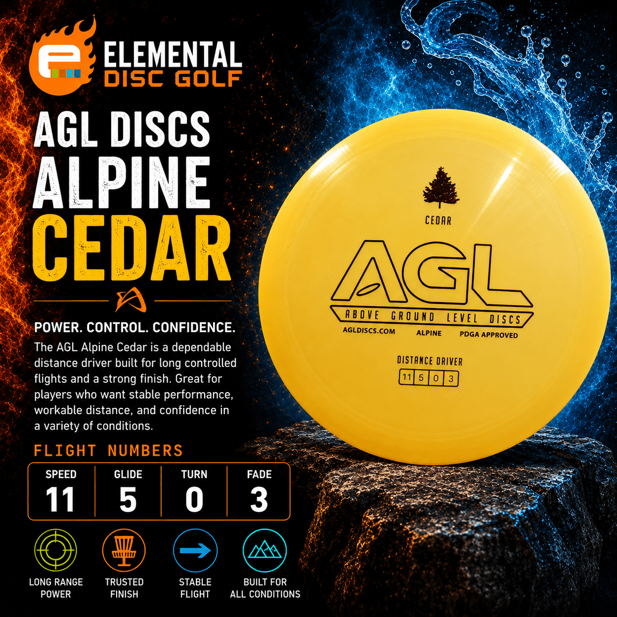 AGL Alpine Cedar (11/5/0/3) - Elemental Disc Golf