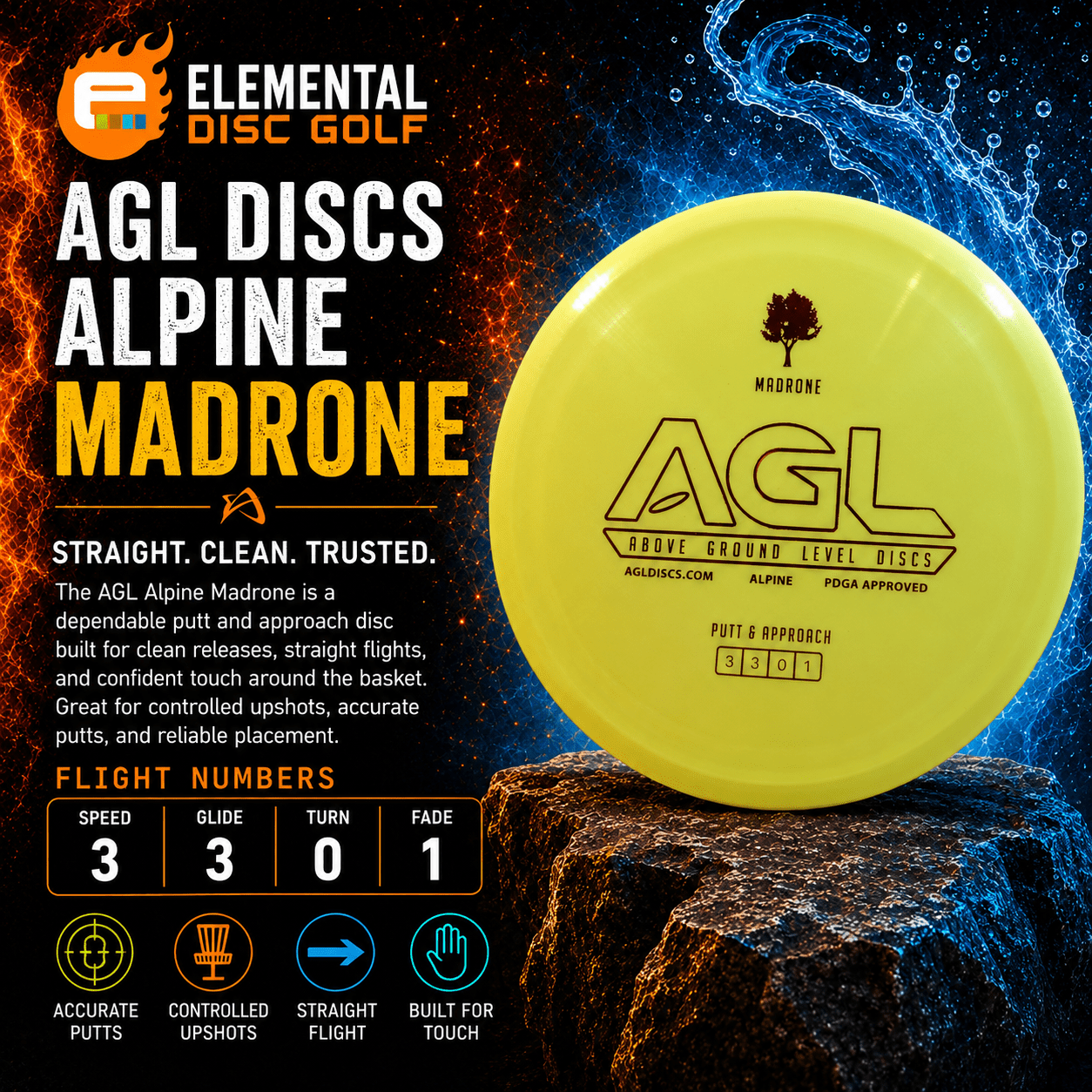 AGL Alpine Madrone (3/3/0/1) - Elemental Disc Golf