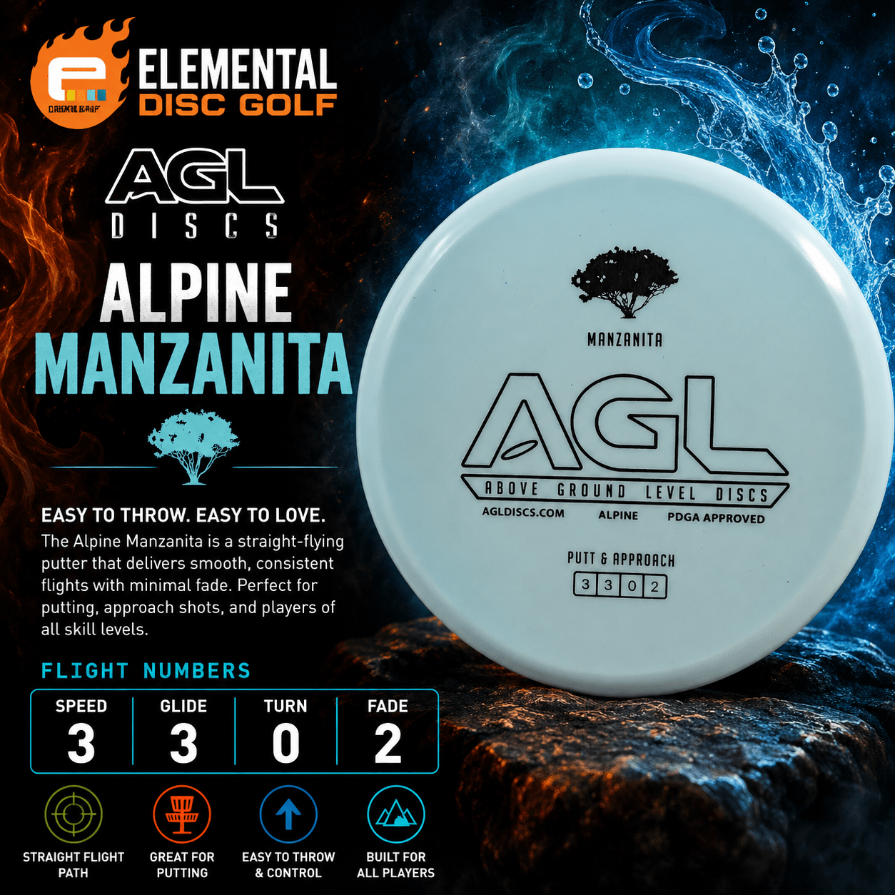 AGL Alpine Manzanita (3/3/0/2) - Elemental Disc Golf