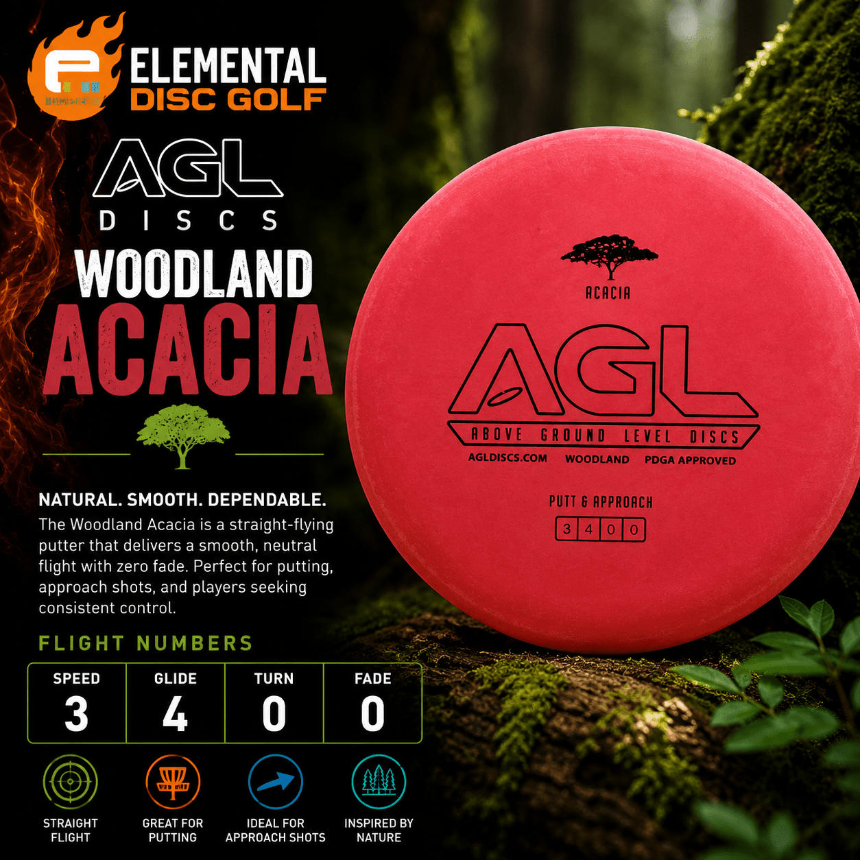 AGL Woodland Acacia (3/4/0/0) - Elemental Disc Golf