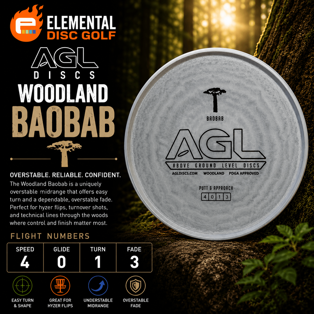 AGL Woodland Baobab ( 4/0/1/3 ) - Elemental Disc Golf