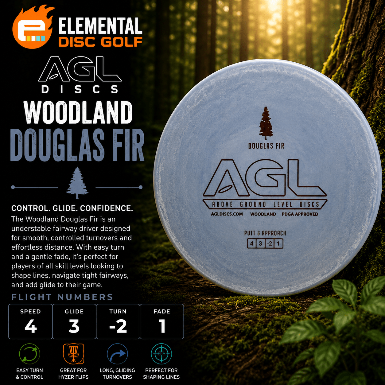AGL Woodland Douglas Fir (4/3/-2/1) - Elemental Disc Golf