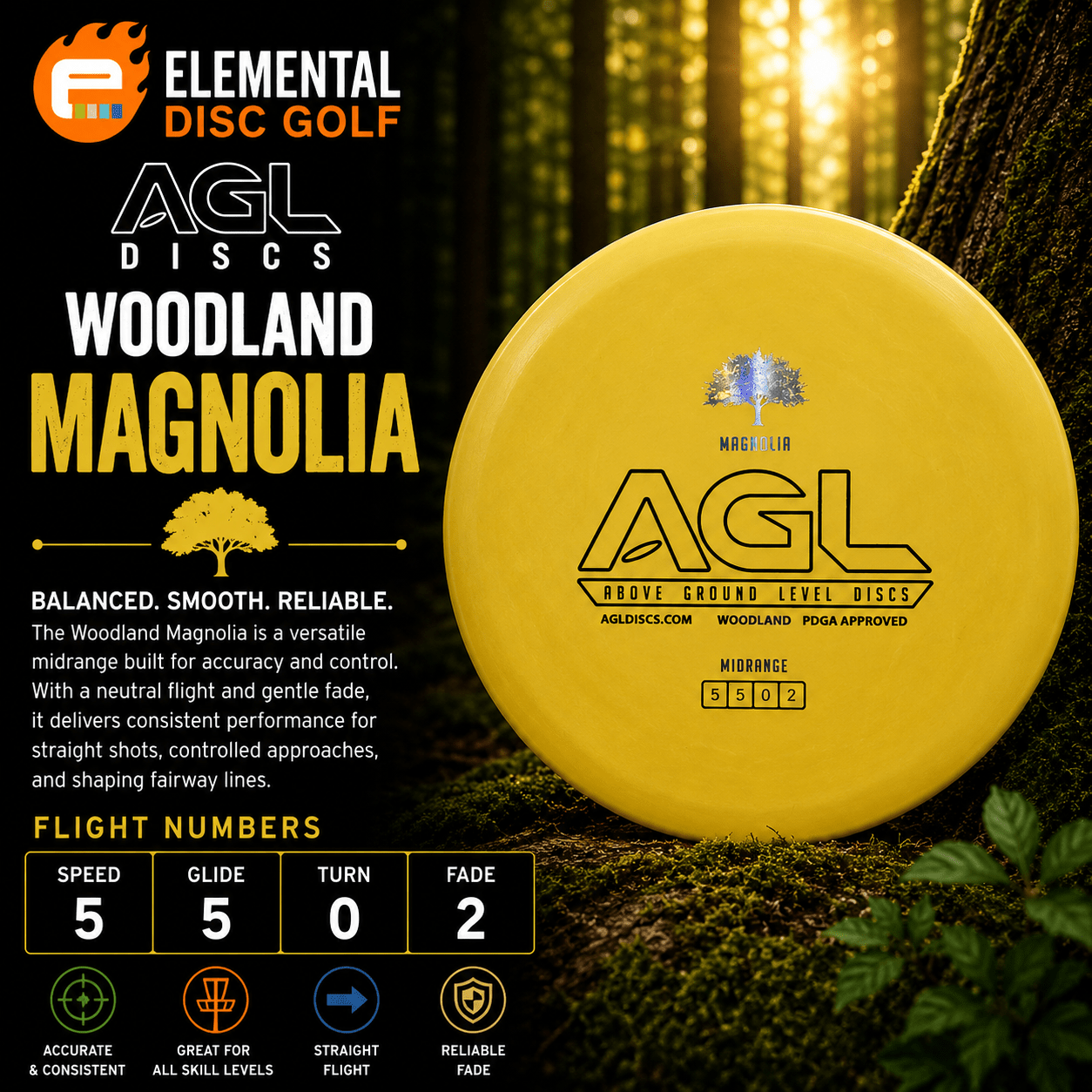 AGL Woodland Magnolia (5/5/0/2) - Elemental Disc Golf