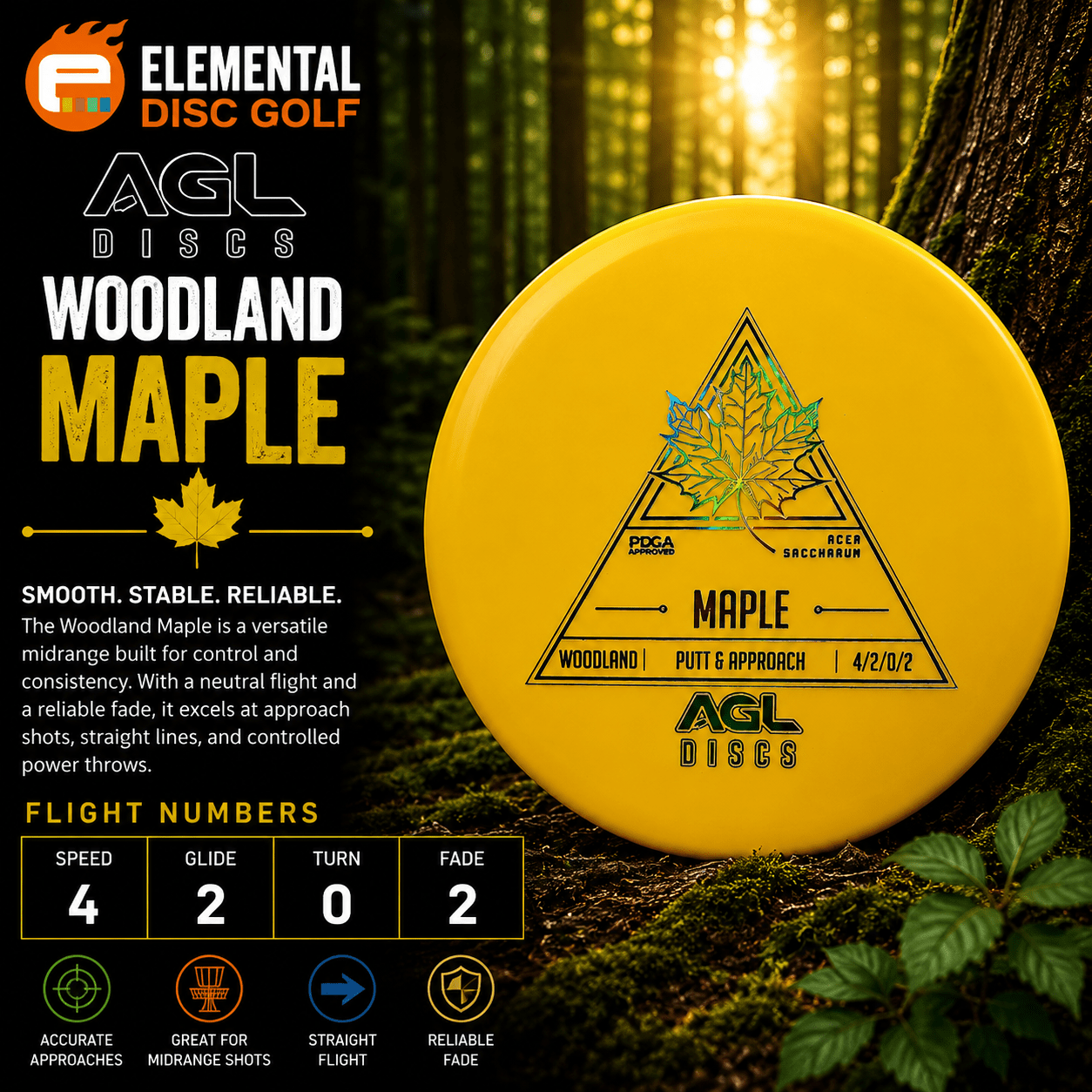 AGL Woodland Maple (4/2/0/2) - Elemental Disc Golf
