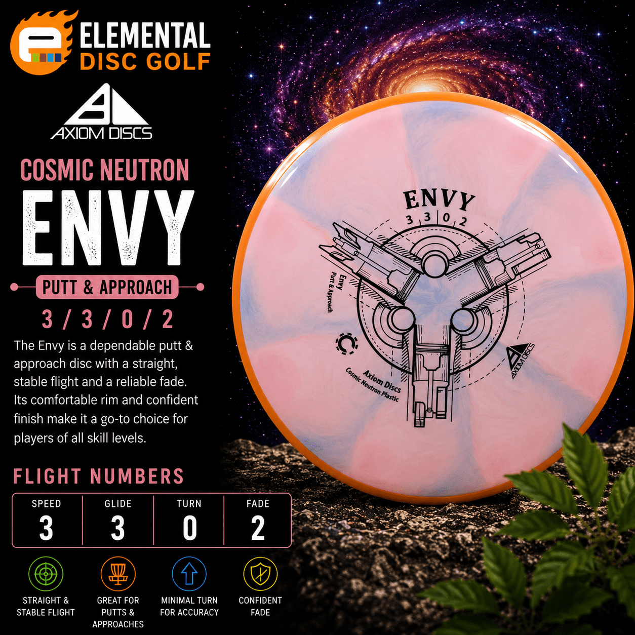Axiom Cosmic Neutron Envy (3/3/0/2) - Elemental Disc Golf