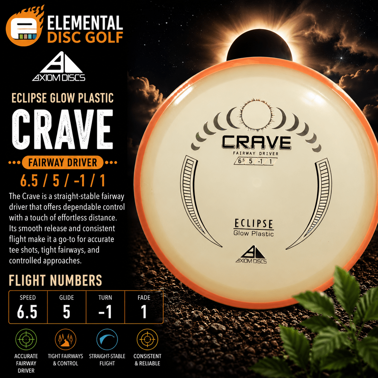 Axiom Eclipse Crave (6.5/5/-1/1) - Elemental Disc Golf