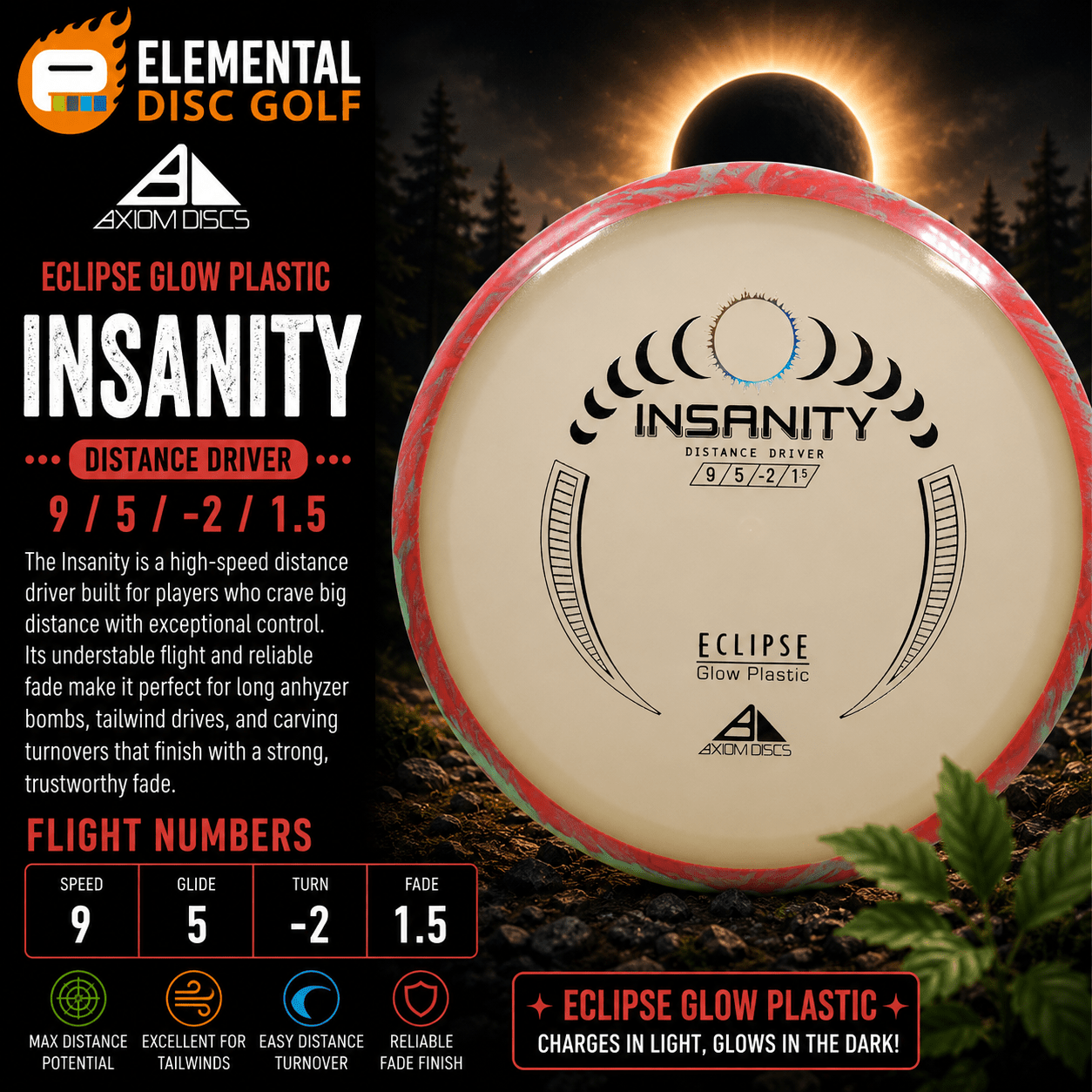 Axiom Eclipse Insanity (9/5/-2/1.5) - Elemental Disc Golf