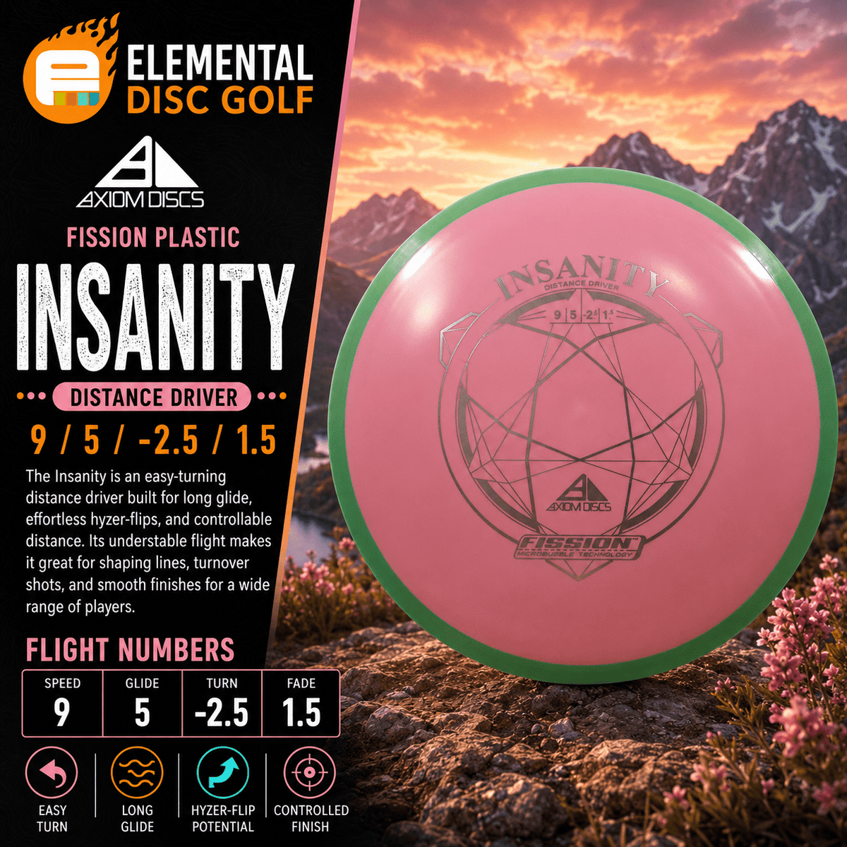 Axiom Fission Insanity (9/5/-2.5/1.5) - Elemental Disc Golf