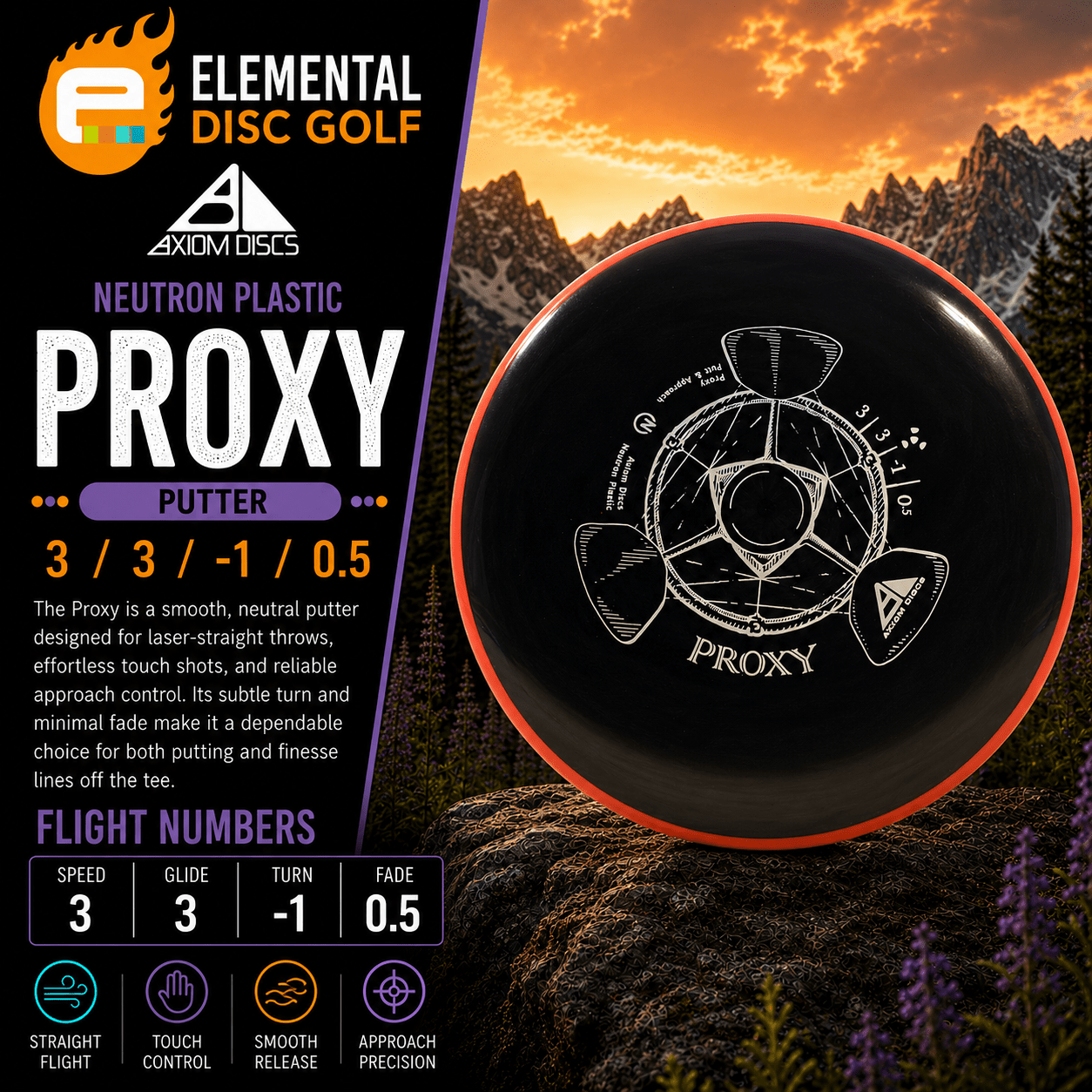Axiom Neutron Proxy (3/3/-1/0.5) - Elemental Disc Golf