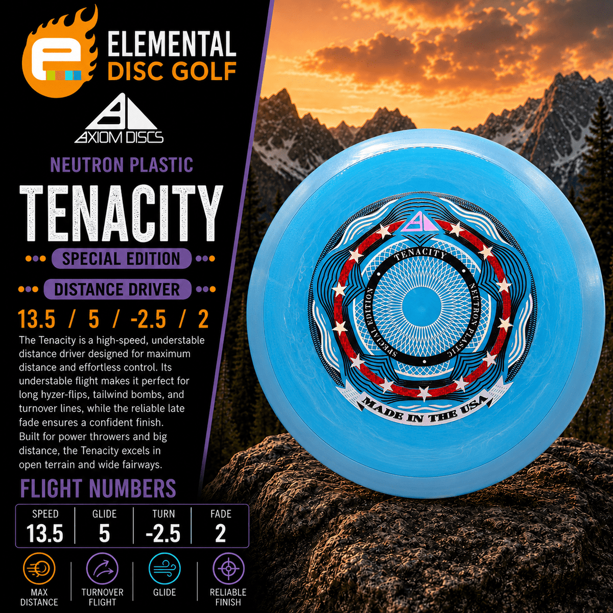 Axiom Neutron Tenacity (13.5/5/-2.5/2) Special Edition - Elemental Disc Golf