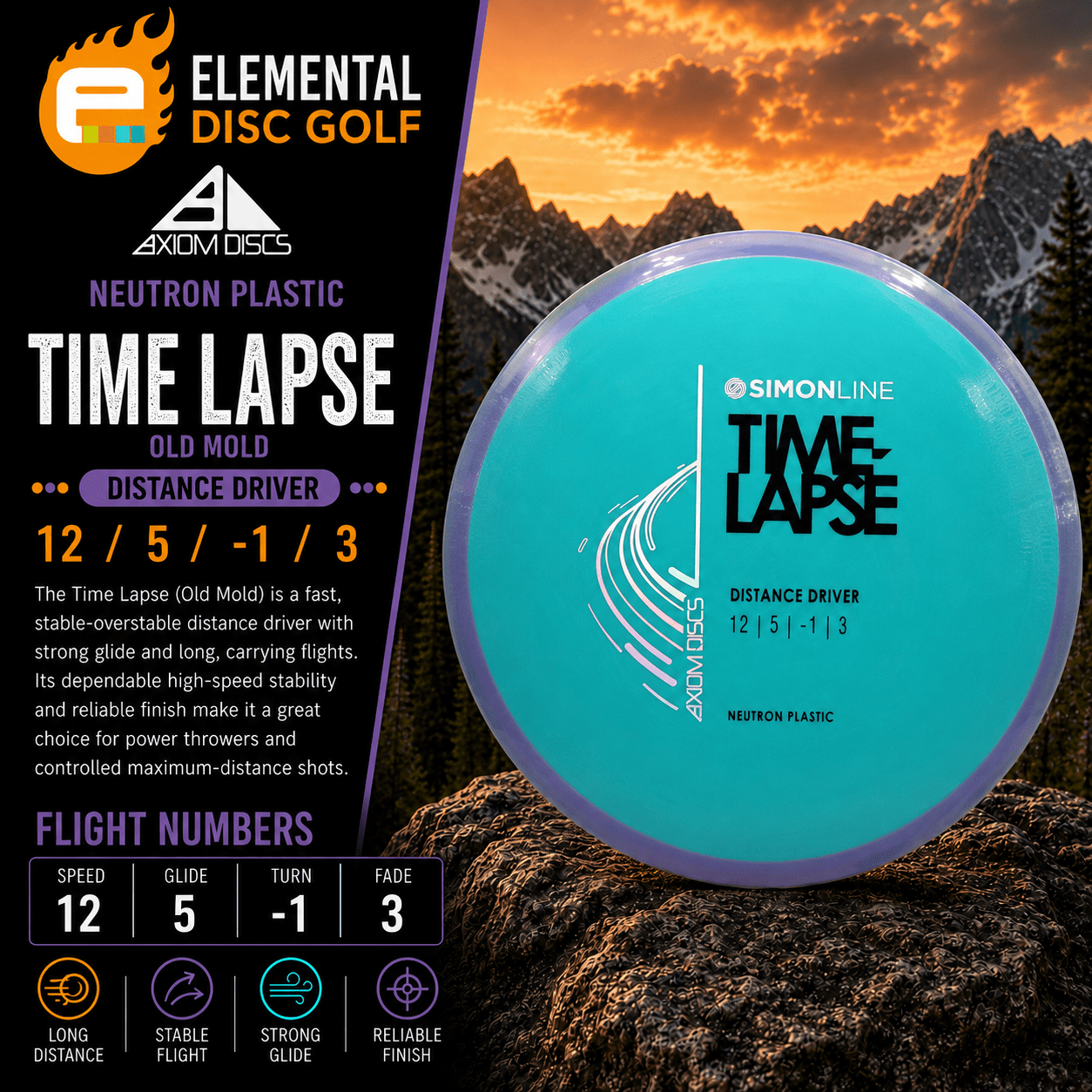 Axiom Neutron Time Lapse - Old Mold (12/5/-1/3) - Elemental Disc Golf