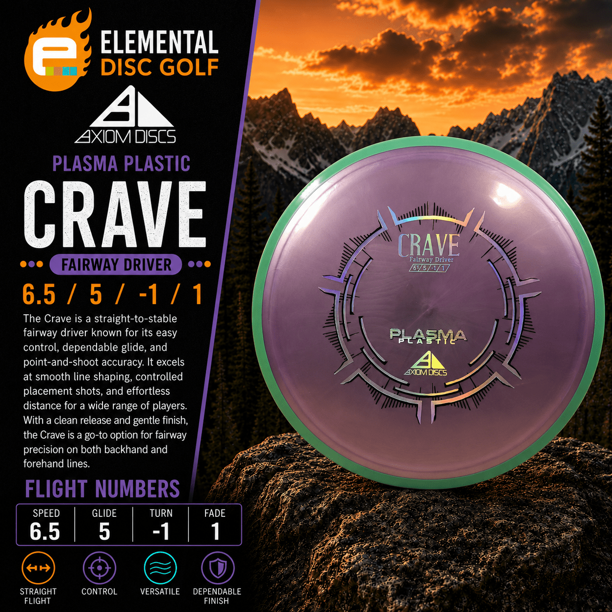 Axiom Plasma Crave (6.5/5/-1/1) - Elemental Disc Golf