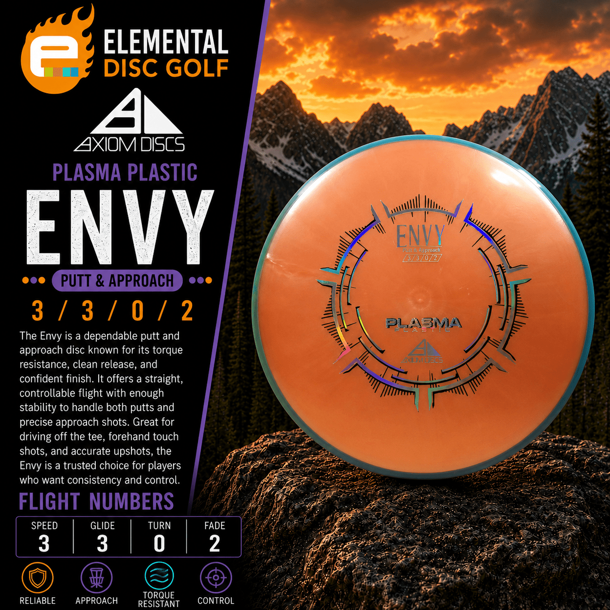 Axiom Plasma Envy ( 3 / 3 / 0 / 2 ) - Elemental Disc Golf