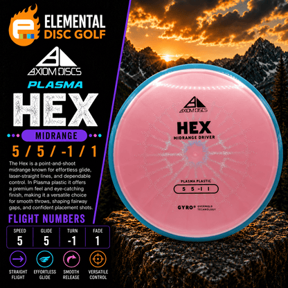 Axiom Plasma Hex (5/5/-1/1) - Elemental Disc Golf