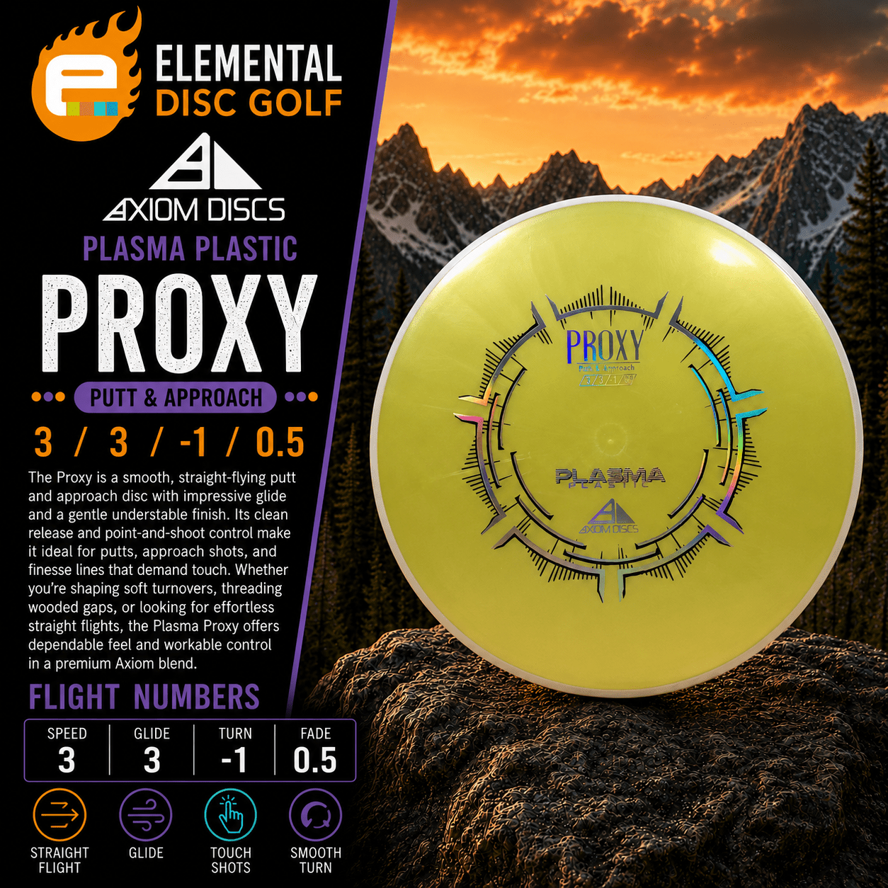 Axiom Plasma Proxy (3/3/-1/0.5) - Elemental Disc Golf