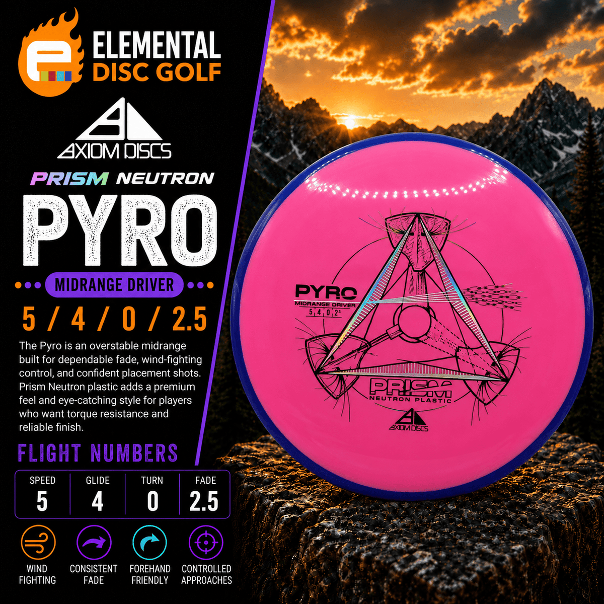 Axiom Prism Neutron Pyro (5/4/0/2.5) - Elemental Disc Golf