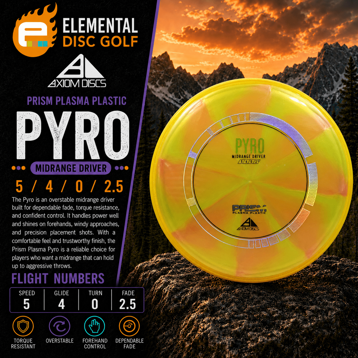 Axiom Prism Plasma Pyro (5/4/0/2.5) - Elemental Disc Golf