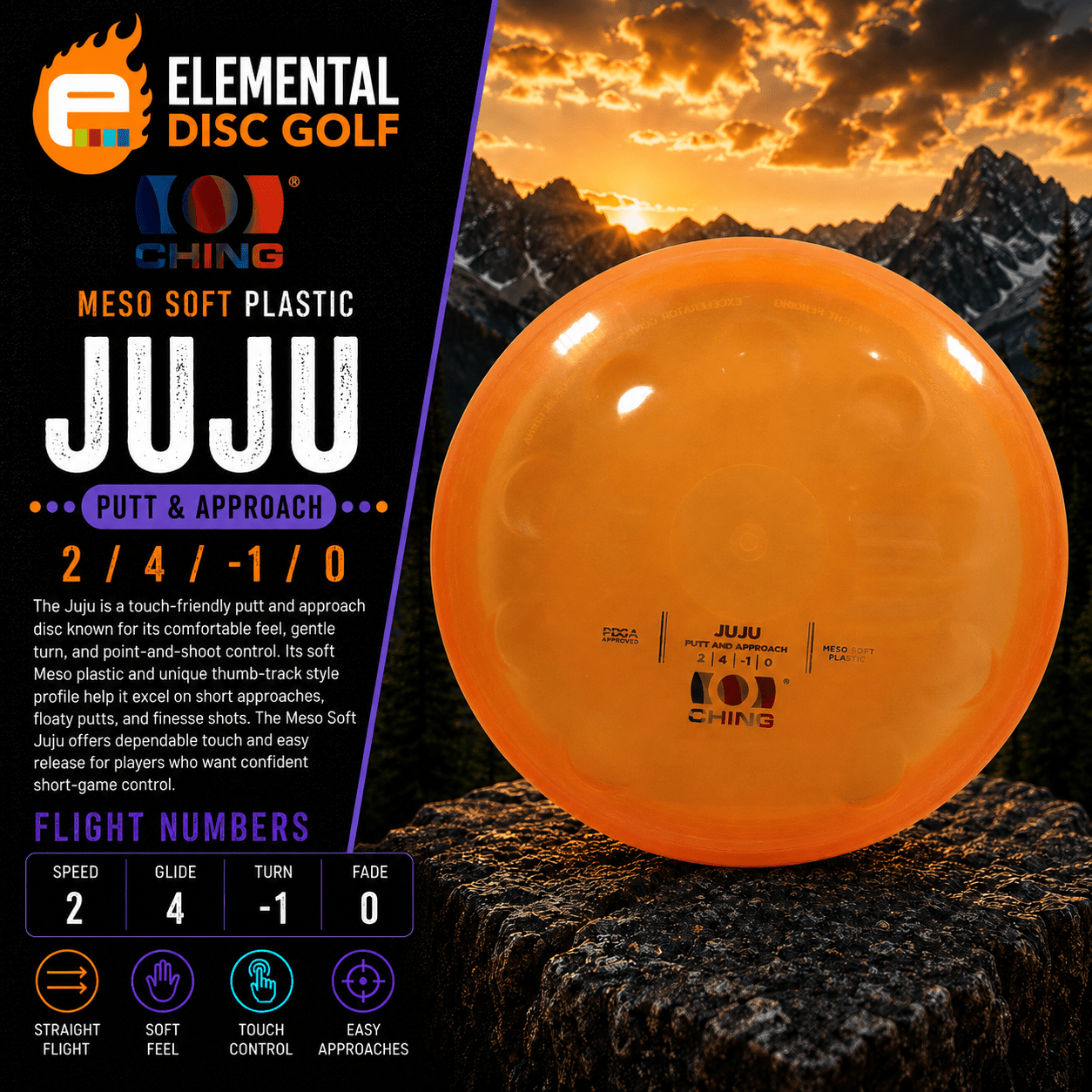 Ching Discs Meso Soft Juju (2/4/-1/0) - Elemental Disc Golf