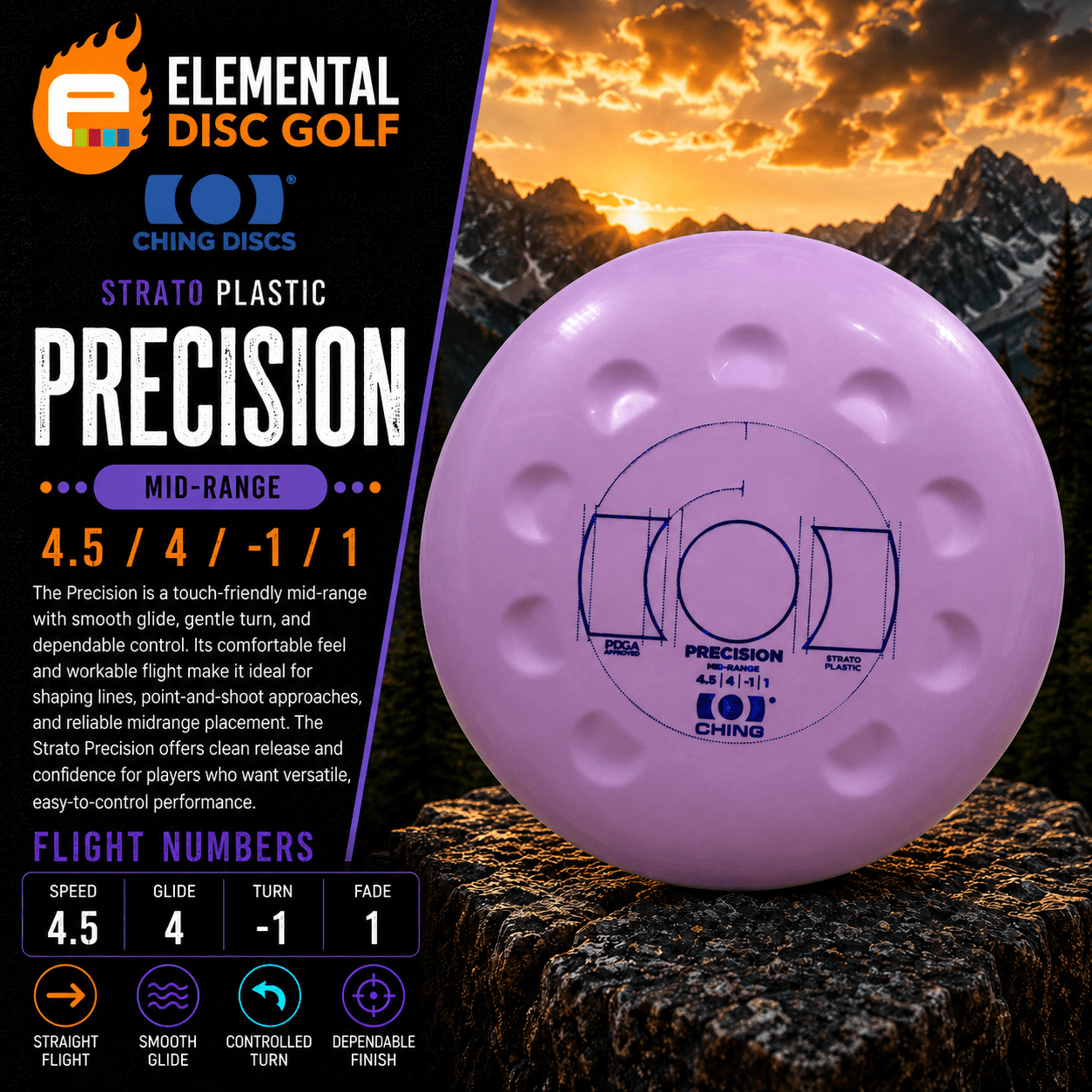 Ching Strato Precision (4.5/4/-1/1) - Elemental Disc Golf