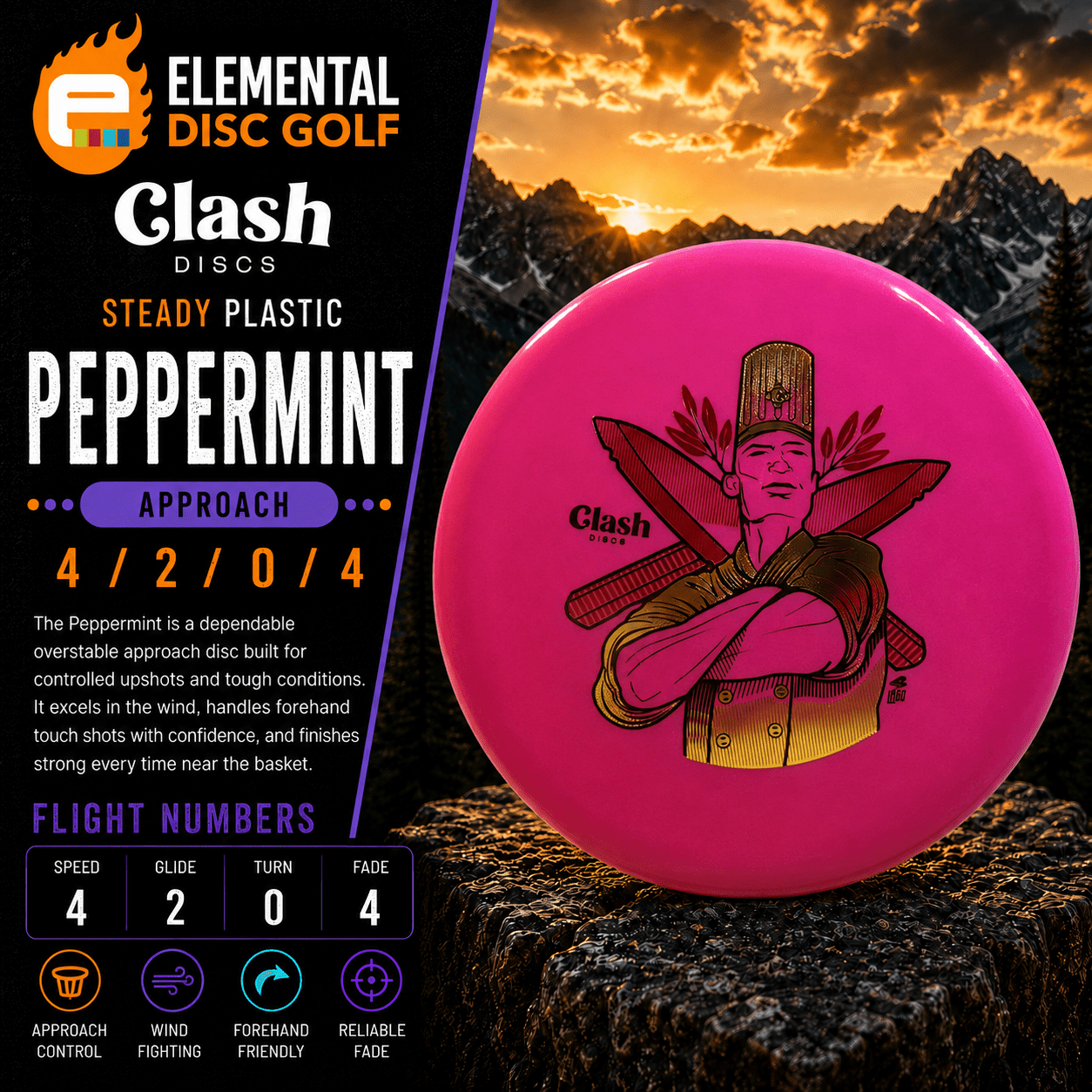 Clash Discs Steady Peppermint (4/2/0/4) - Elemental Disc Golf