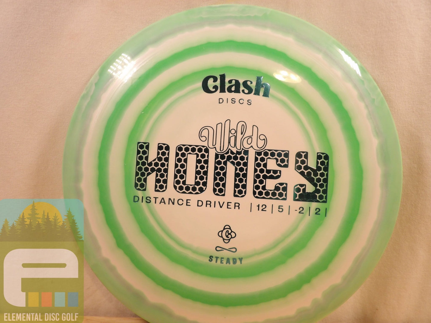 Clash Discs Steady Ring Wild Honey (12/5/ - 2/2) - Elemental Disc Golf