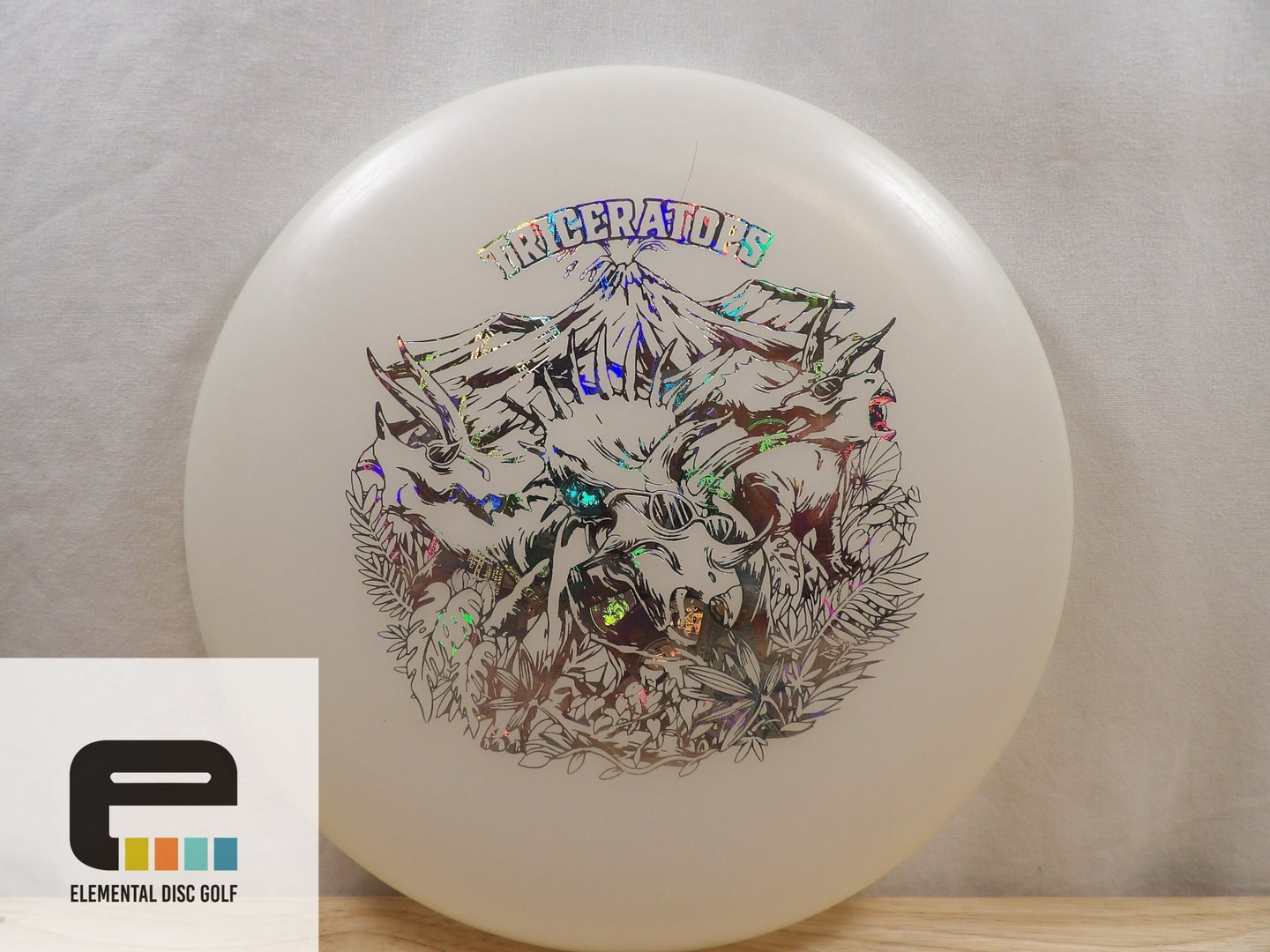 Dino Discs Egg Shell Glow Triceratops - Elemental Disc Golf