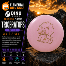 Dino Discs Egg Shell Triceratops (3/3/-3/1) - Elemental Disc Golf