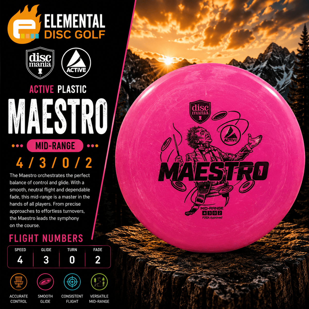 Discmania Active Maestro (4/3/0/2) - Elemental Disc Golf