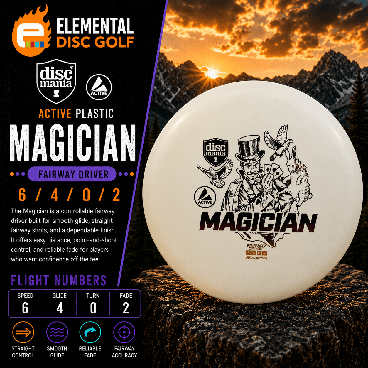 Discmania Active Magician (6/4/0/2) - Elemental Disc Golf