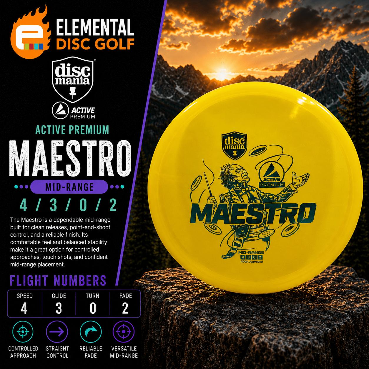 Discmania Active Premium Maestro (4/3/0/2) - Elemental Disc Golf
