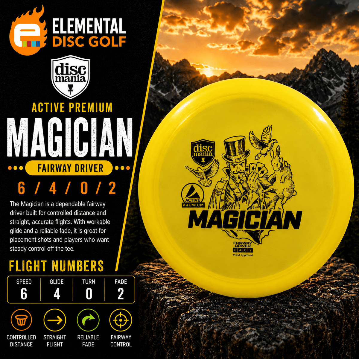 Discmania Active Premium Magician (6/4/0/2) - Elemental Disc Golf
