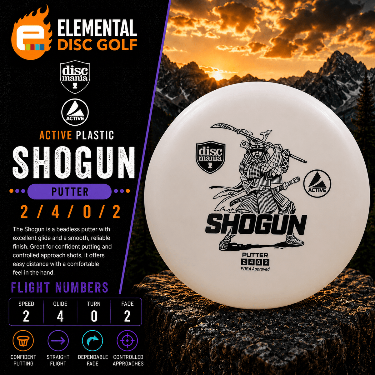 Discmania Active Shogun (2/4/0/2) - Elemental Disc Golf
