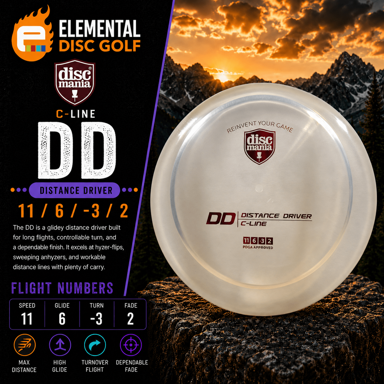 Discmania C-LINE DD (11/6/-3/2) - Elemental Disc Golf