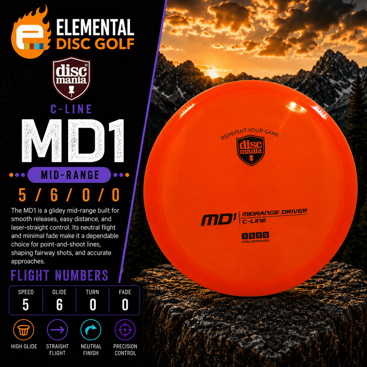 Discmania C-Line MD1 (5/6/0/0) - Elemental Disc Golf