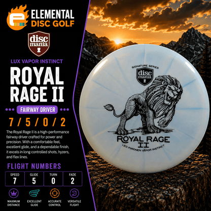Discmania Lux Vapor Instinct (7/5/0/2) Royal Rage II - Elemental Disc Golf