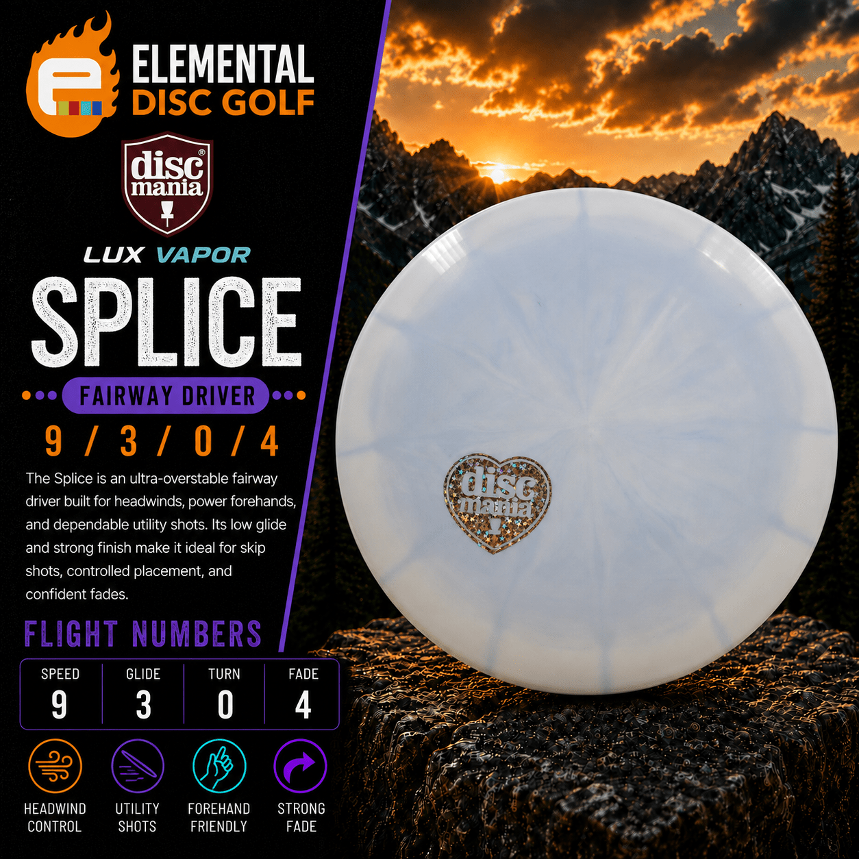 Discmania Lux Vapor Splice (9/3/0/4) - Elemental Disc Golf