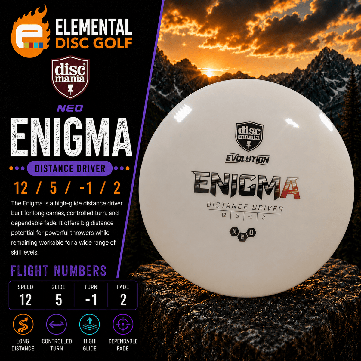 Discmania Neo Enigma (12/5/-1/2) - Elemental Disc Golf