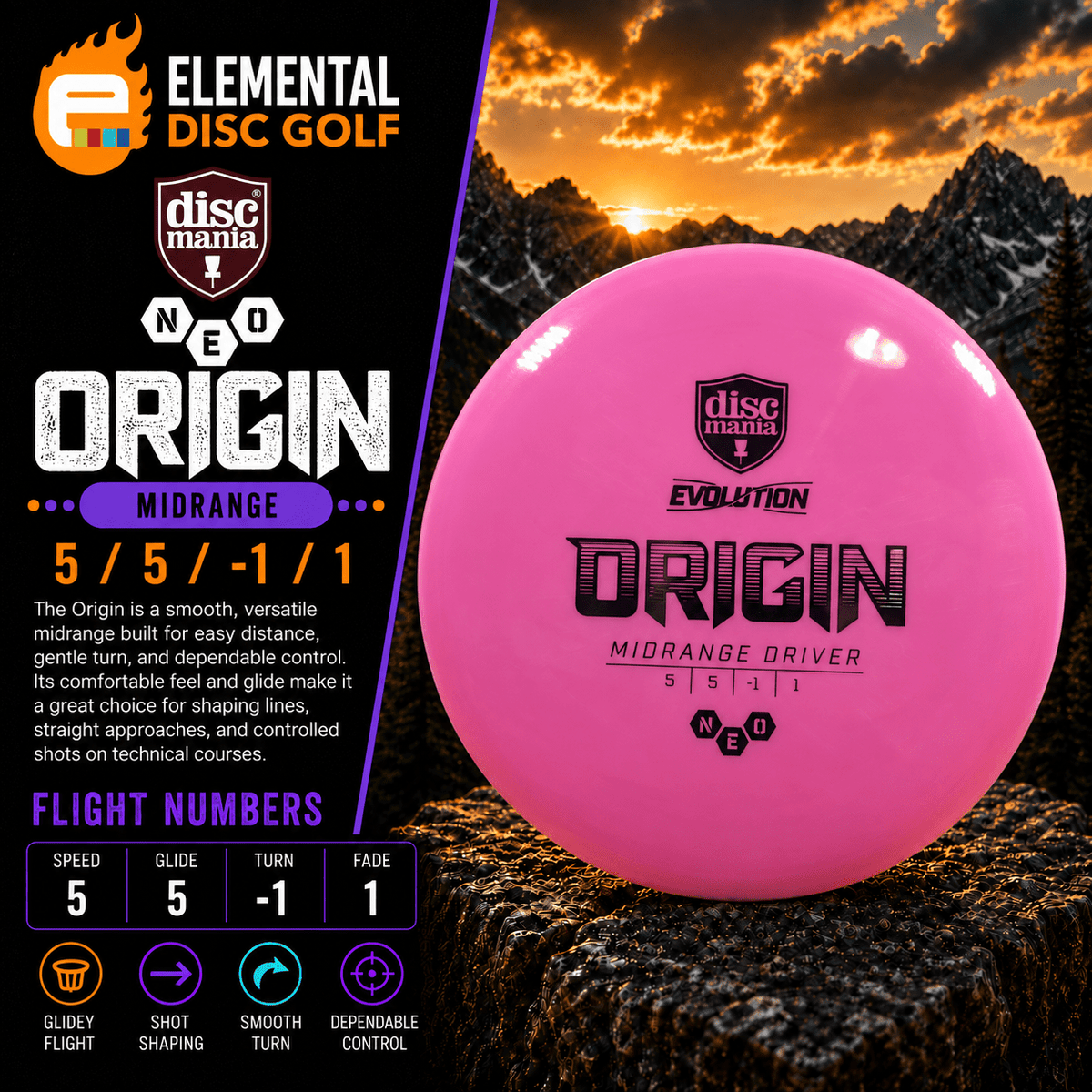 Discmania Neo Origin (5/5/-1/1) - Elemental Disc Golf