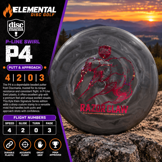 Discmania P-Line Swirl Flex 2 P4 (4/2/0/3) Kyle Klein - Elemental Disc Golf