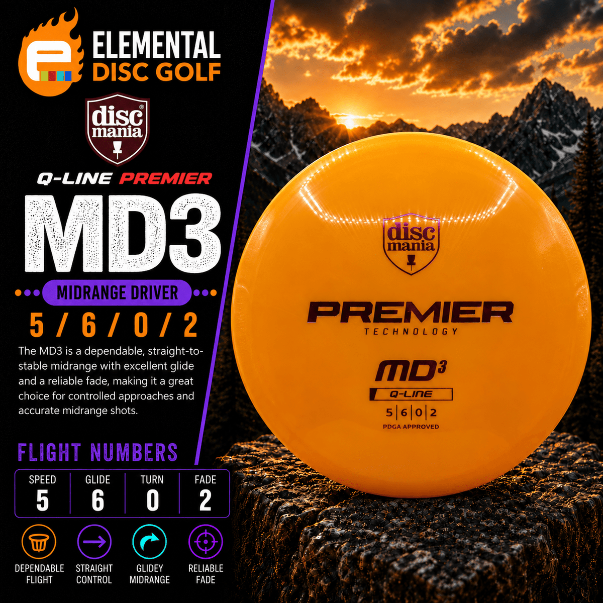 Discmania Q-Line Premier MD3 (5/6/0/2) - Elemental Disc Golf
