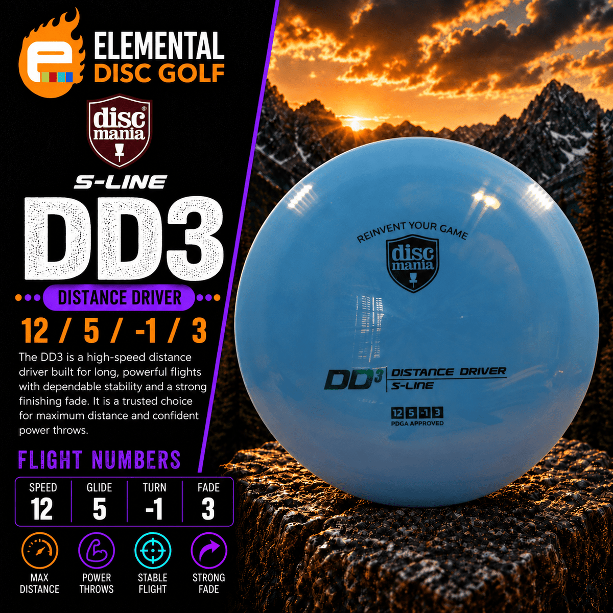 Discmania S-Line DD3 (12/5/-1/3) - Elemental Disc Golf
