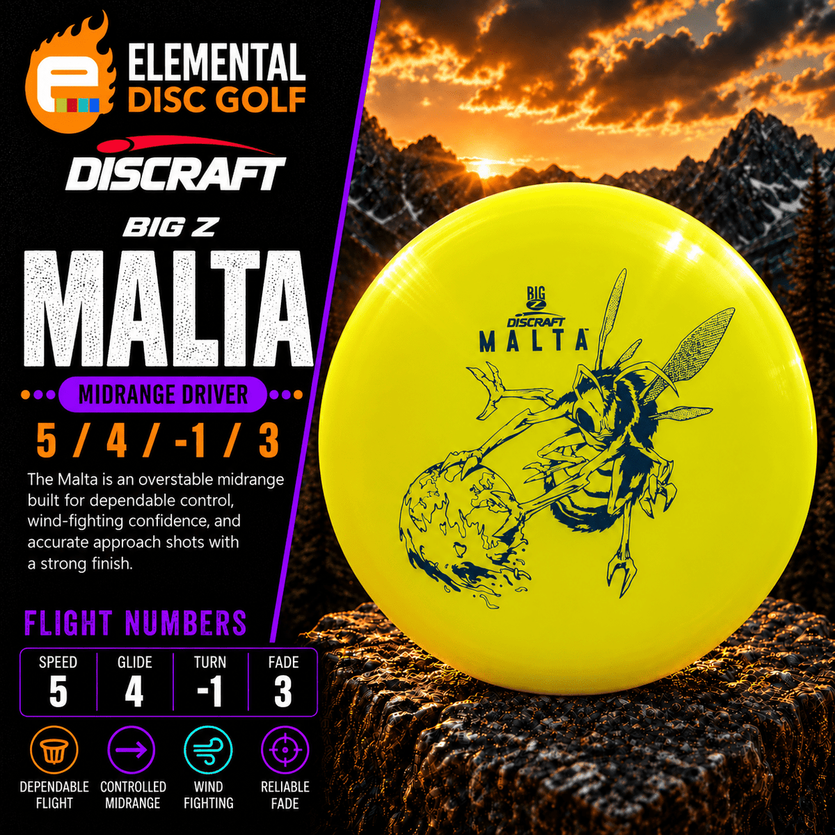 Discraft Big Z Malta (5/4/-1/3) - Elemental Disc Golf