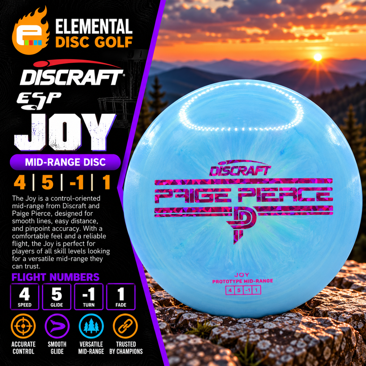 Discraft ESP Joy (4/5/-1/1) Paige Pierce Prototype - Elemental Disc Golf