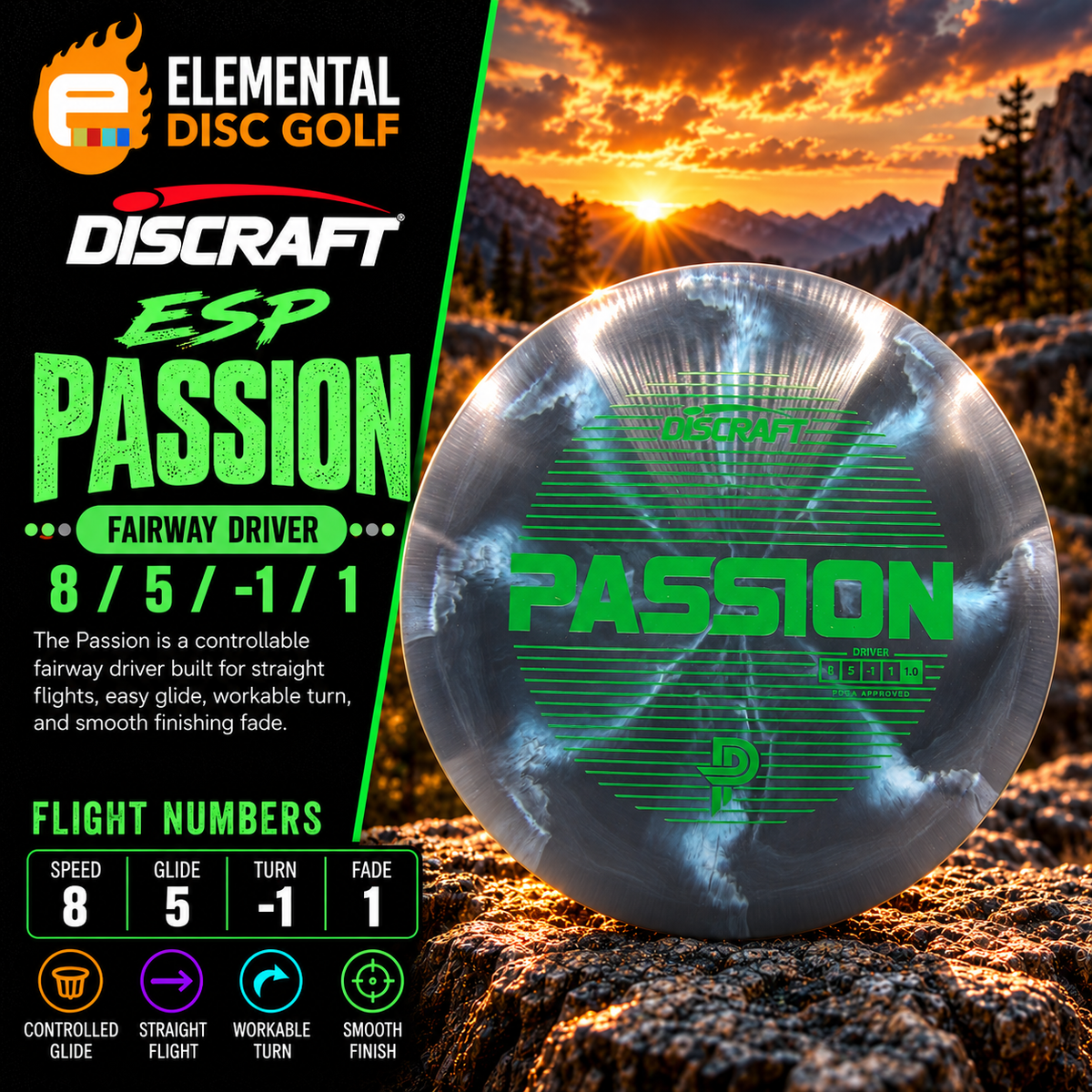 Discraft ESP Passion (8/5/-1/1) - Elemental Disc Golf