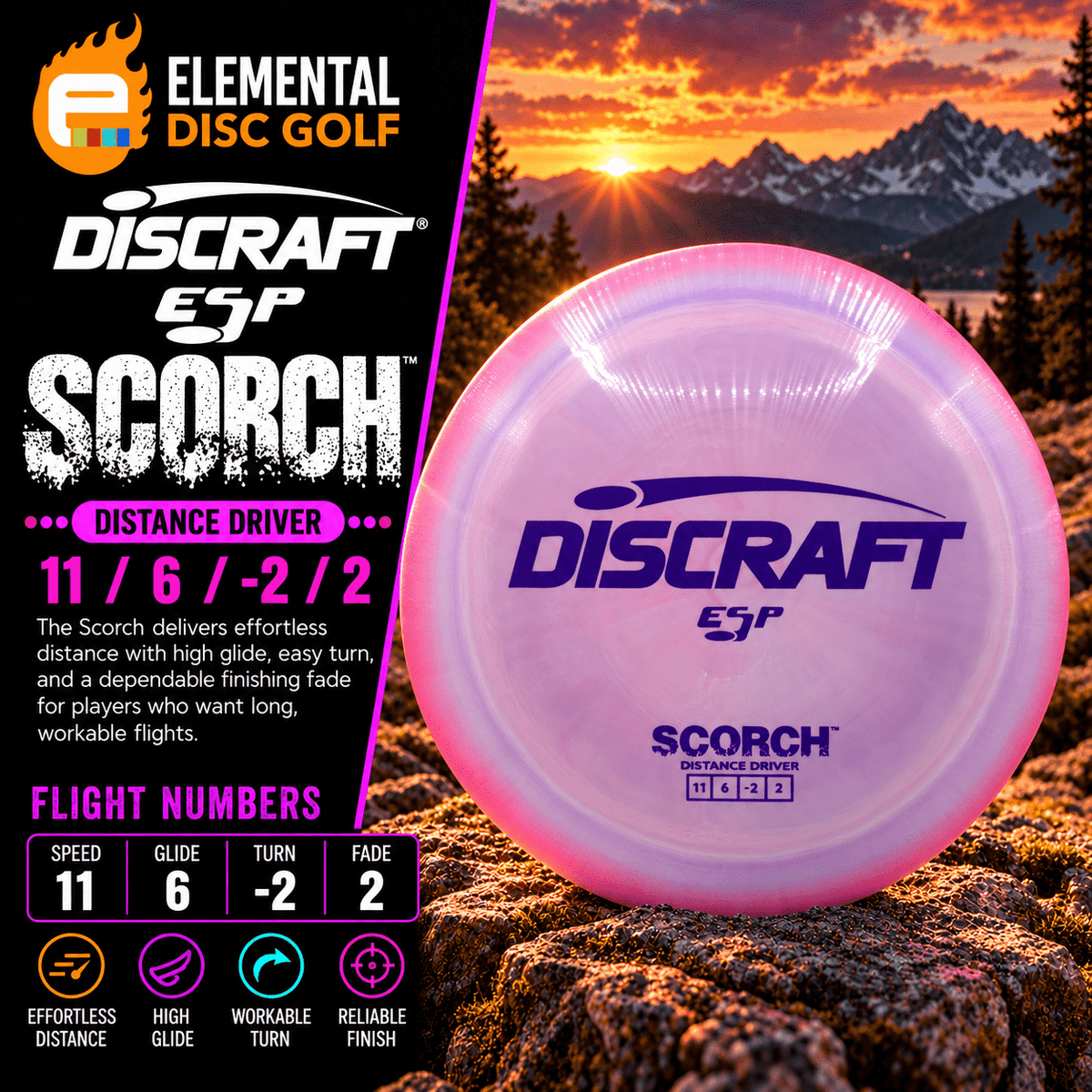 Discraft ESP Scorch (11/6/-2/2) - Elemental Disc Golf