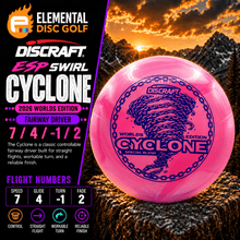 Discraft ESP Swirl Cyclone (7/4/-1/2) 2026 Worlds Edition - Elemental Disc Golf