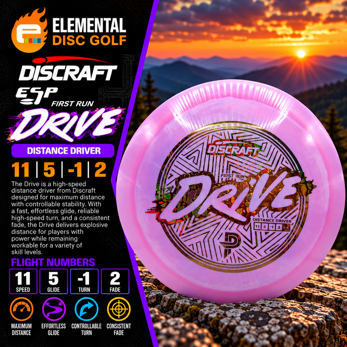 Discraft First Run ESP Drive (11/5/-1/2) - Elemental Disc Golf