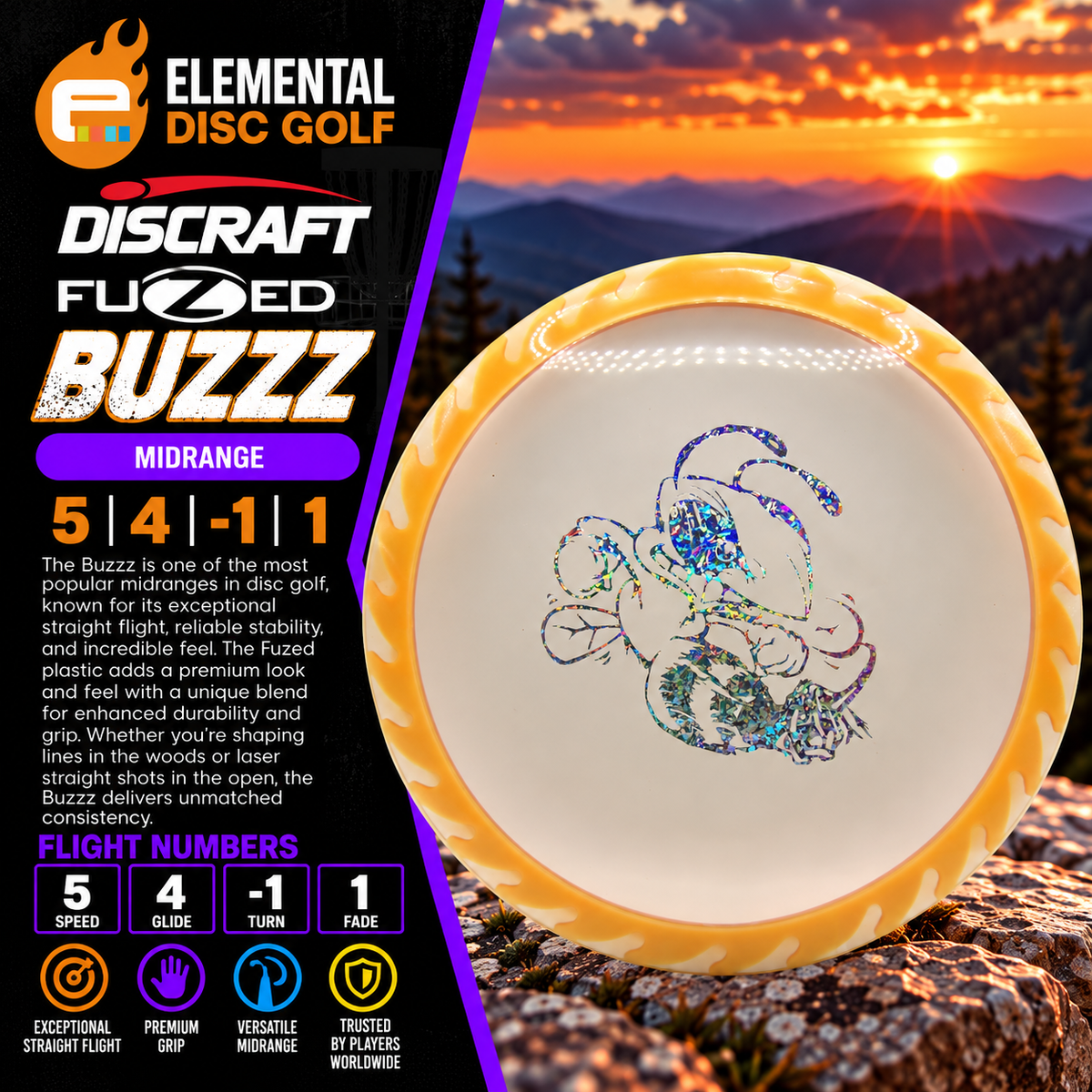 Discraft FuZed Buzzz (5/4/-1/1) - Elemental Disc Golf