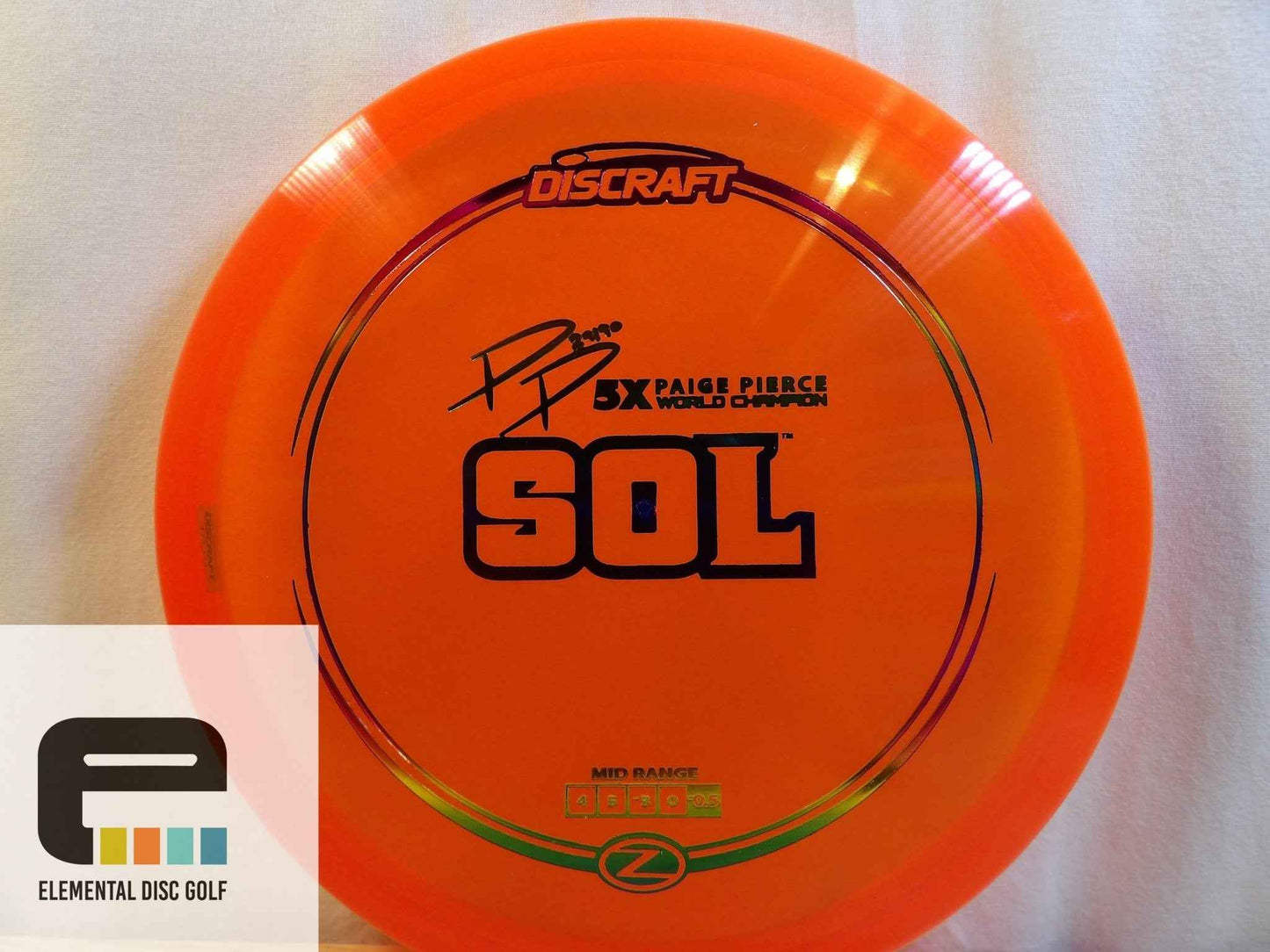 Discraft Z Sol ( 4 / 5 / -3 / 0 ) - Elemental Disc Golf